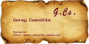 Gerey Csendike névjegykártya